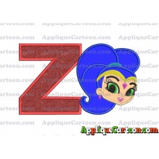 Shimmer and Shine Applique 04 Embroidery Design With Alphabet Z