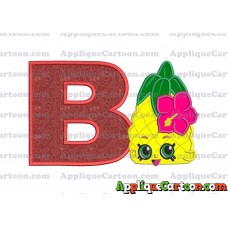 Shopkins Pineapple Head Applique Embroidery Design With Alphabet B