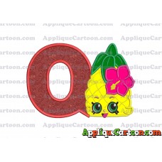 Shopkins Pineapple Head Applique Embroidery Design With Alphabet Q