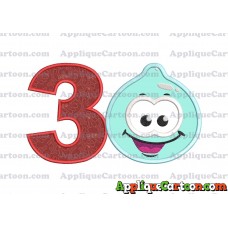 Sky Jelly Applique Embroidery Design Birthday Number 3