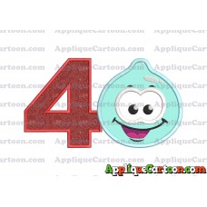 Sky Jelly Applique Embroidery Design Birthday Number 4