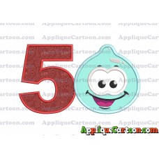 Sky Jelly Applique Embroidery Design Birthday Number 5