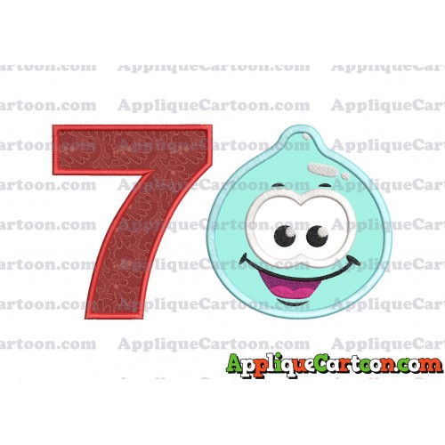 Sky Jelly Applique Embroidery Design Birthday Number 7
