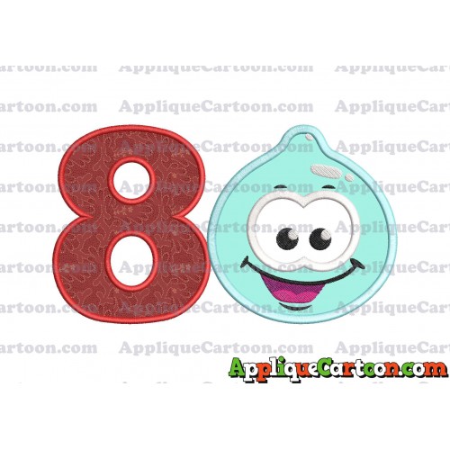 Sky Jelly Applique Embroidery Design Birthday Number 8