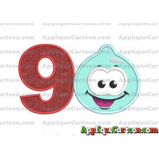 Sky Jelly Applique Embroidery Design Birthday Number 9
