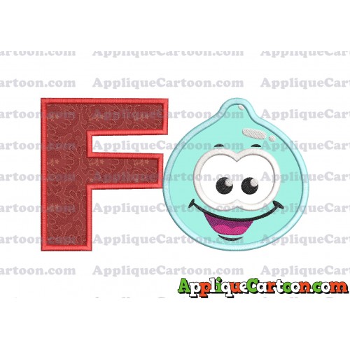 Sky Jelly Applique Embroidery Design With Alphabet F