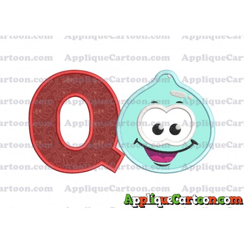Sky Jelly Applique Embroidery Design With Alphabet Q
