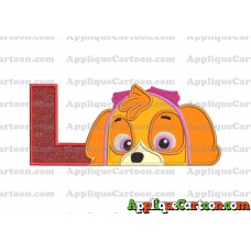 Skye Paw Patrol Applique Embroidery Design With Alphabet L