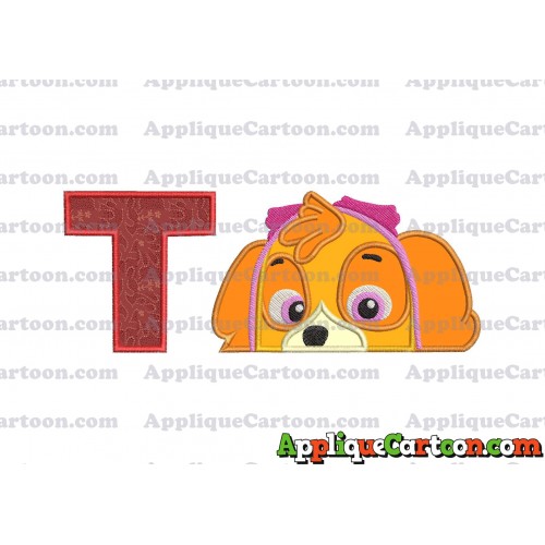 Skye Paw Patrol Applique Embroidery Design With Alphabet T