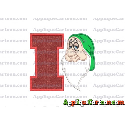 Sleepy Snow White Applique Design With Alphabet I