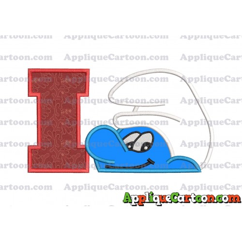 Smurf Head Applique Embroidery Design With Alphabet I