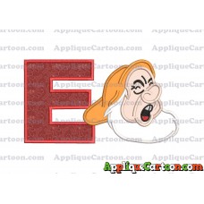 Sneezy Snow White Applique Design With Alphabet E