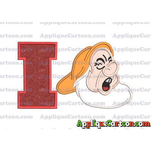 Sneezy Snow White Applique Design With Alphabet I