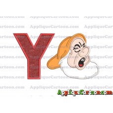 Sneezy Snow White Applique Design With Alphabet Y