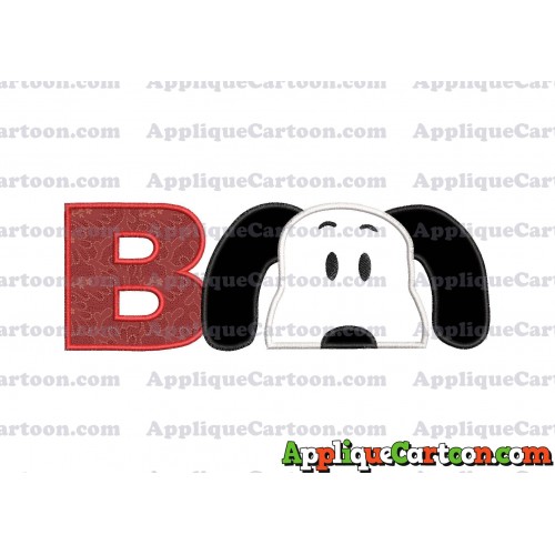 Snoopy Applique Embroidery Design With Alphabet B