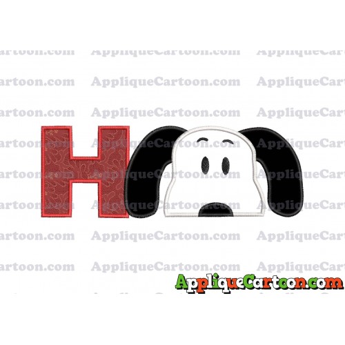 Snoopy Applique Embroidery Design With Alphabet H
