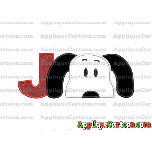 Snoopy Applique Embroidery Design With Alphabet J