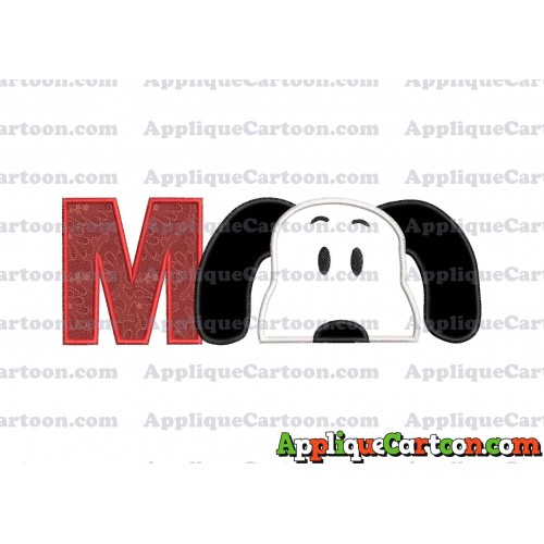Snoopy Applique Embroidery Design With Alphabet M