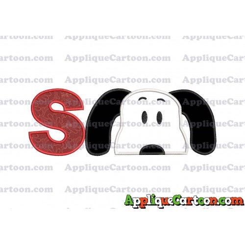 Snoopy Applique Embroidery Design With Alphabet S