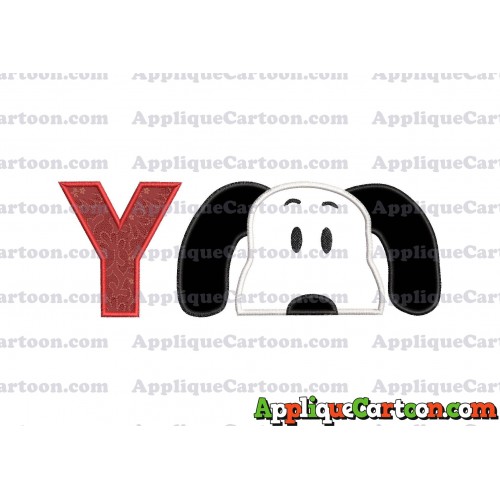 Snoopy Applique Embroidery Design With Alphabet Y
