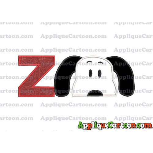 Snoopy Applique Embroidery Design With Alphabet Z