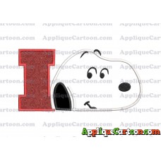Snoopy Peanuts Head Applique Embroidery Design With Alphabet I
