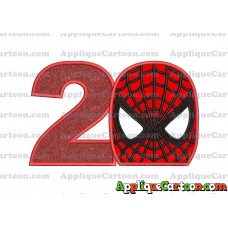 Spider Man Applique Embroidery Design Birthday Number 2