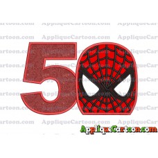 Spider Man Applique Embroidery Design Birthday Number 5