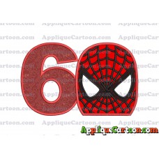Spider Man Applique Embroidery Design Birthday Number 6