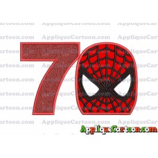 Spider Man Applique Embroidery Design Birthday Number 7