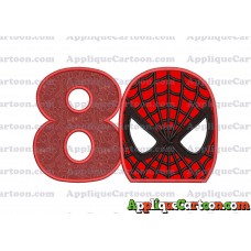 Spider Man Applique Embroidery Design Birthday Number 8