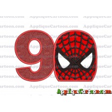 Spider Man Applique Embroidery Design Birthday Number 9