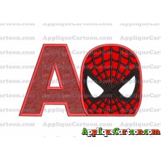 Spider Man Applique Embroidery Design With Alphabet A