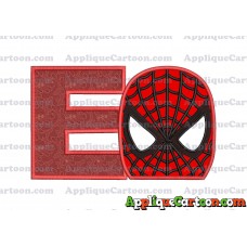 Spider Man Applique Embroidery Design With Alphabet E