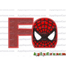 Spider Man Applique Embroidery Design With Alphabet F