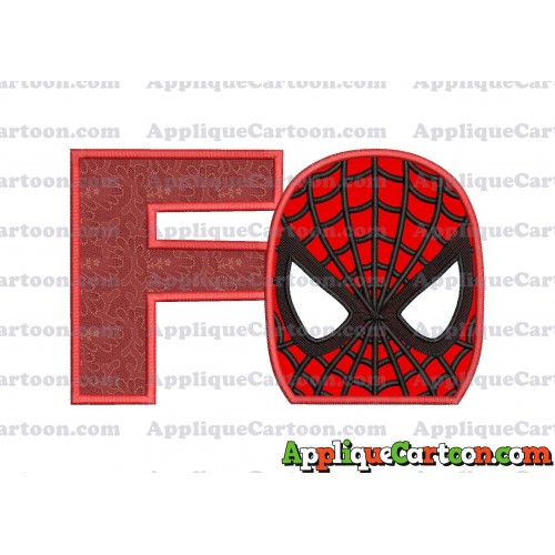Spider Man Applique Embroidery Design With Alphabet F