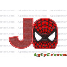 Spider Man Applique Embroidery Design With Alphabet J