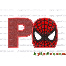 Spider Man Applique Embroidery Design With Alphabet P