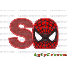 Spider Man Applique Embroidery Design With Alphabet S