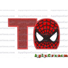 Spider Man Applique Embroidery Design With Alphabet T