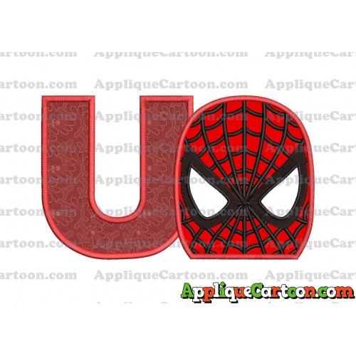 Spider Man Applique Embroidery Design With Alphabet U