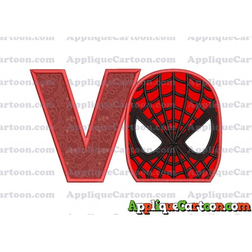 Spider Man Applique Embroidery Design With Alphabet V