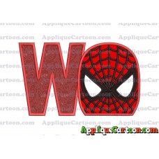 Spider Man Applique Embroidery Design With Alphabet W