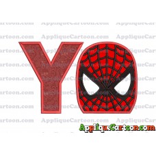 Spider Man Applique Embroidery Design With Alphabet Y