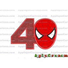 Spider Man Head Applique Embroidery Design Birthday Number 4