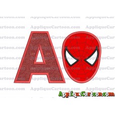 Spider Man Head Applique Embroidery Design With Alphabet A