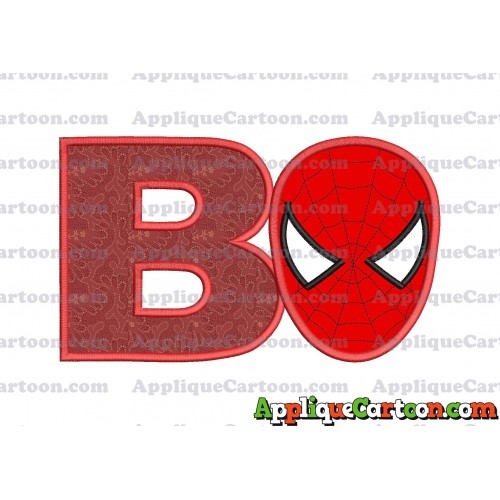 Spider Man Head Applique Embroidery Design With Alphabet B