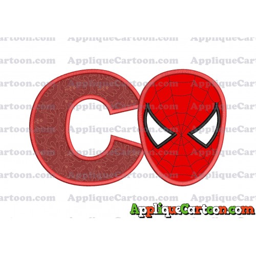 Spider Man Head Applique Embroidery Design With Alphabet C