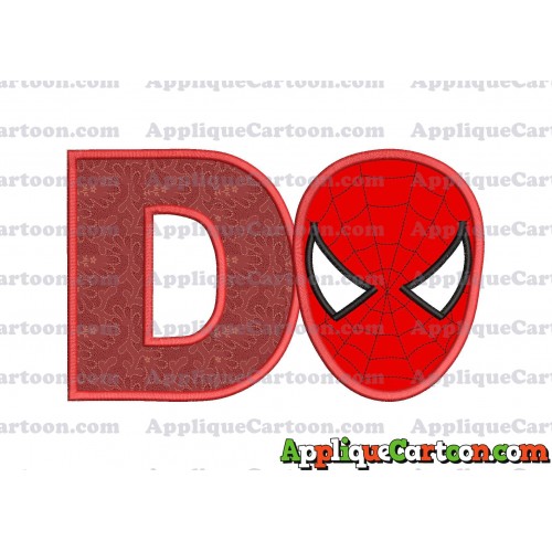 Spider Man Head Applique Embroidery Design With Alphabet D