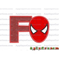 Spider Man Head Applique Embroidery Design With Alphabet F
